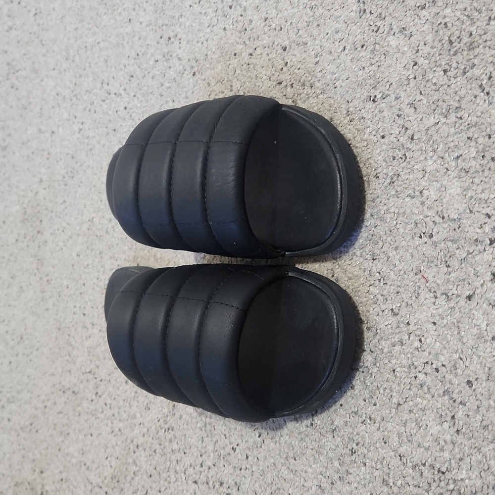 Sorel Ella III Slide Sandals Quilted Leather Slip On Flats Black Size 10.5 - Picture 7 of 14